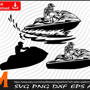 Bundle Silhouette # 3, Jet Ski Svg, Jet Ski Silhouette - Digital Download