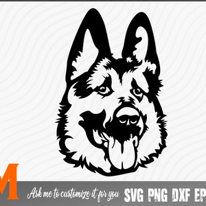 Adorable German Shepherd Silhouette #1, German Shepherd svg - Instant Digital Downloads