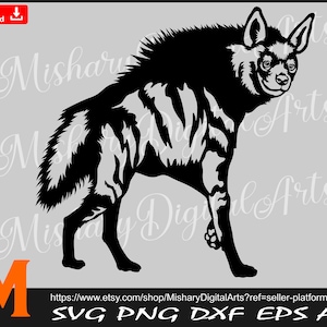 Standing Spotted Hyena svg, Hyena Silhouette, Animal svg, CNC, Decal, Vinyl Cutter, Cricut, T-Shirt File Digital Downloads