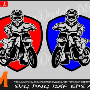 2 Color Motocross Kid svg, Off road svg, Dirt bike svg, Motocross Svg - SVG cut file, Vector, Png, dxf Silhouette