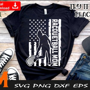 Racquetball Mom svg, Patriotic US Flag svg, Racquetball svg, Racquetball Woman svg, Racquet Girl svg - Digital Downloads