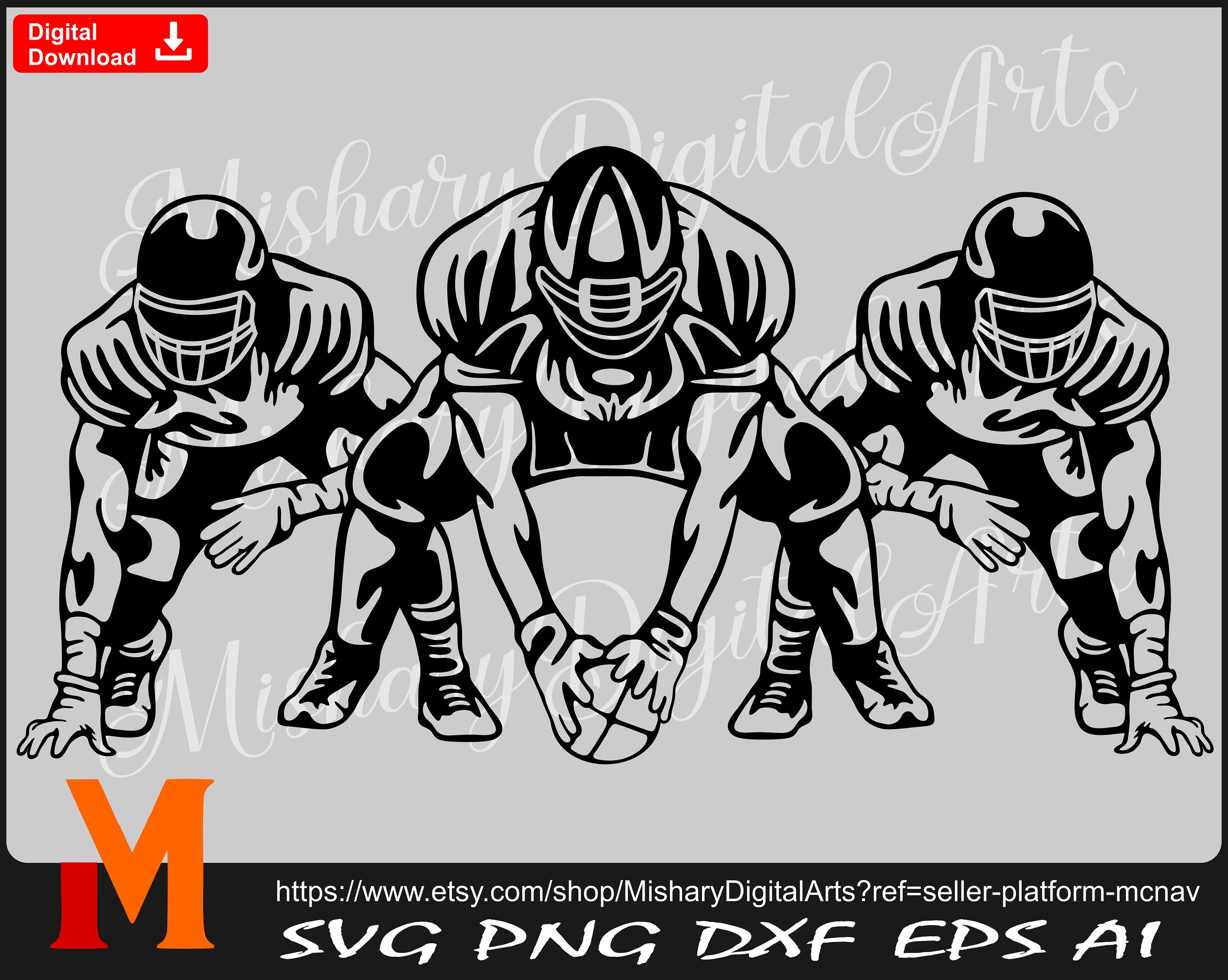 Football Team/player Silhouette American Football Svg Etsy