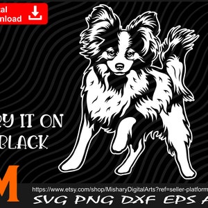 Cute Playing Papillon svg, Peeking Dog svg, Papillon svg, dog clipart Papillon cut file cuttable cricut, cnc digital design