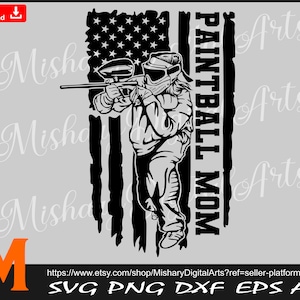 Patriotic US Flag Paintball Mom svg / Paintball svg - Silhouette, Cameo, Cricut, CNC, Laser, Vinyl Cutter, Decal Sticker, T-Shirt File