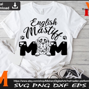 English Mastiff Mom svg, Mastiff Peeking Dog svg, English Mastiff svg, Mastiff svg - File for Cricut, clipart, Svg, Dxf, Eps, Png