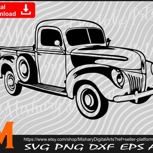 Pickup Truck svg, Old Truck svg, Vintage Truck svg, Truck svg, Farm Truck svg, Truck Silhouette, Truck Clipart - Cut and Printable Files