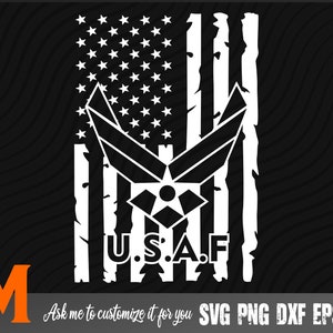 Us Air Force Distressed Us Flag, USAF svg, Air Force svg - SVG cut file, Vector, Png, Dxf, silhouette Digital Download
