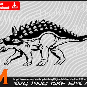 Ankylosaurus svg, Armored Sinosaur svg, Prehistoric Animals, Ankylosaurus Vector, Silhouette - Cut and Printable Files Digital Download