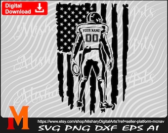 Customized Football Player svg, American Football Svg, Football Name svg for Cricut, CNC, Laser, Vinyl Cutter, Decal Sticker, T-Shirt File.