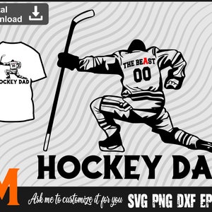 Unique The Beast and Best Ice Hockey Dad, hockey Dad svg, Ice Hockey SVG, Hockey Silhouette - Digital Download