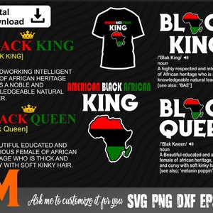 5 Bundle Black King and Queen SVG definition, Black People, Black Woman SVG - black man svg, melanin svg, black dad svg