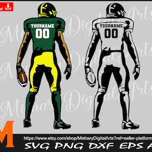 Layered Whole-body Football Player svg, American Football Svg, Football Name svg for Cricut, Vinyl Cutter, Decal Sticker, T-Shirt File.