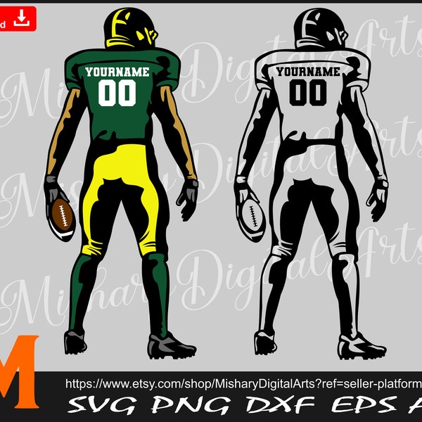 Layered Whole-body Football Player svg, American Football Svg, Football Name svg for Cricut, Vinyl Cutter, Decal Sticker, T-Shirt File.