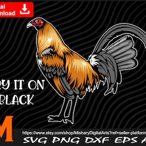 Golden Rooster Sublimation svg, Rooster Clipart, Rooster Vector, Chicken Sublimation Chicken Print Cut file - Digital Downloads