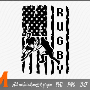 Patriotic US Flag Rugby SVG - Rugby Cut File, Png, Vector, Sports SVG for Football and Rugby Lovers