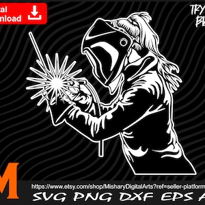 Woman Welder Silhouette #3, Welder Girl svg, welder svg, welding svg - Digital Downloads