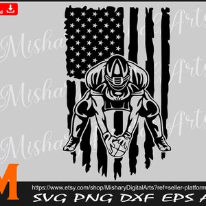 Patriotic US Flag, Football Player svg, American Football Svg, Lineman svg for Cricut, CNC, Vinyl Cutter, Decal Sticker, T-Shirt File.