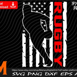 Rugby svg, American Rugby svg, Patriotic Distressed American Flag svg, Football svg - Cut and Print Digital Downloads