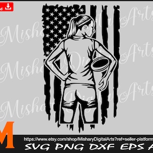 Girl Rugby Player svg, Patriotic Us flag svg, Rugby svg, American Football SVG, PNG, Vinyl Cutter, Silhouette, Cricut, T-Shirt File