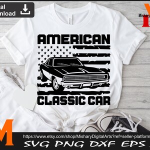 American Classic Car svg, Vintage car svg, Vintage Car Clipart,  Patriotic svg - Digital Instant Downloads