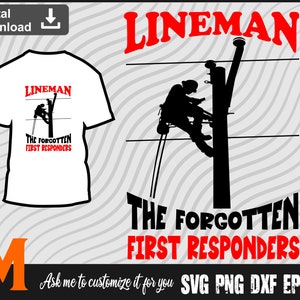 Lineman The Forgotten First Responders Patriotic US Flag svg, Electrician svg, Lineman Svg - Lineman Cut File, Png, Vector,for Lineman Lover