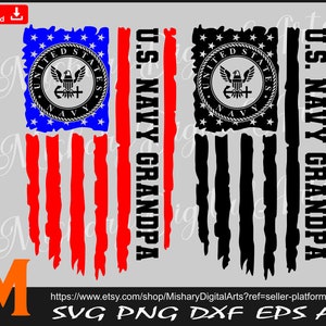 Patriotic Flag US Navy svg, US Navy Grandpa svg, Navy svg, Soldier svg, Military svg - Printable and Cuttable Digital Files