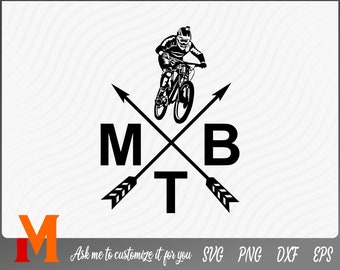 Cool MTB Mountain Bike svg, Bicycle svg, MTB Rider svg - SVG cut file, Vector, Png, Silhouette Digital Download