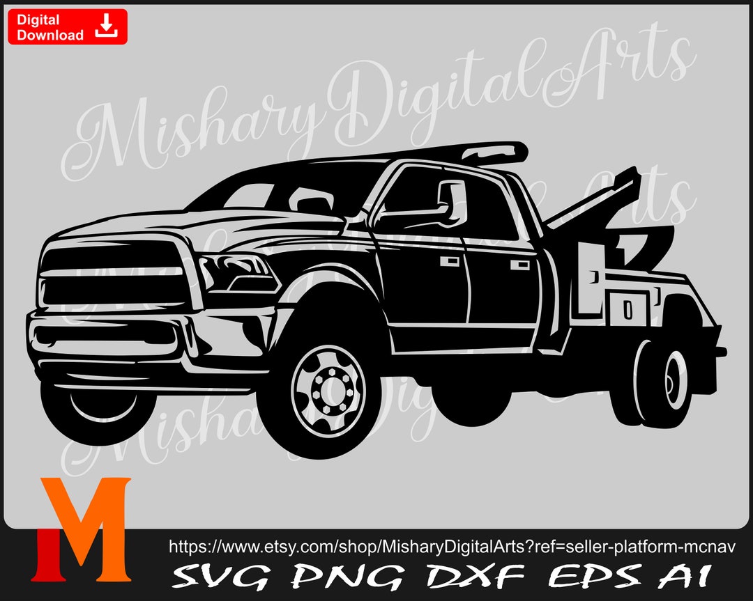 Tow Truck Svg, Towing Svg, Truck Svg Cricut, CNC, Laser, Vinyl Cutter