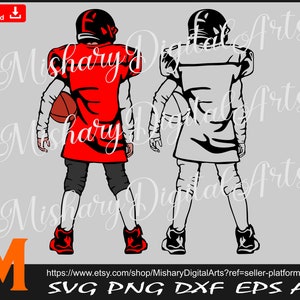 Football Boy Back Pose svg, Football Name svg, American Football svg, Football svg - Cutting and Printing Instant Digital Download