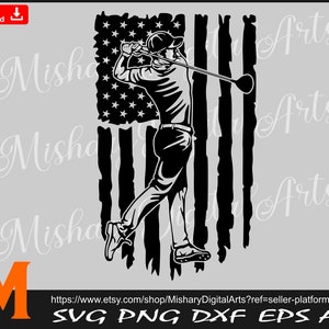 Patriotic Us Flag svg, American Golf svg, Golfer svg, Golf svg, Cameo, Cricut, CNC, Laser, Vinyl Cutter, Decal Sticker, T-Shirt File.