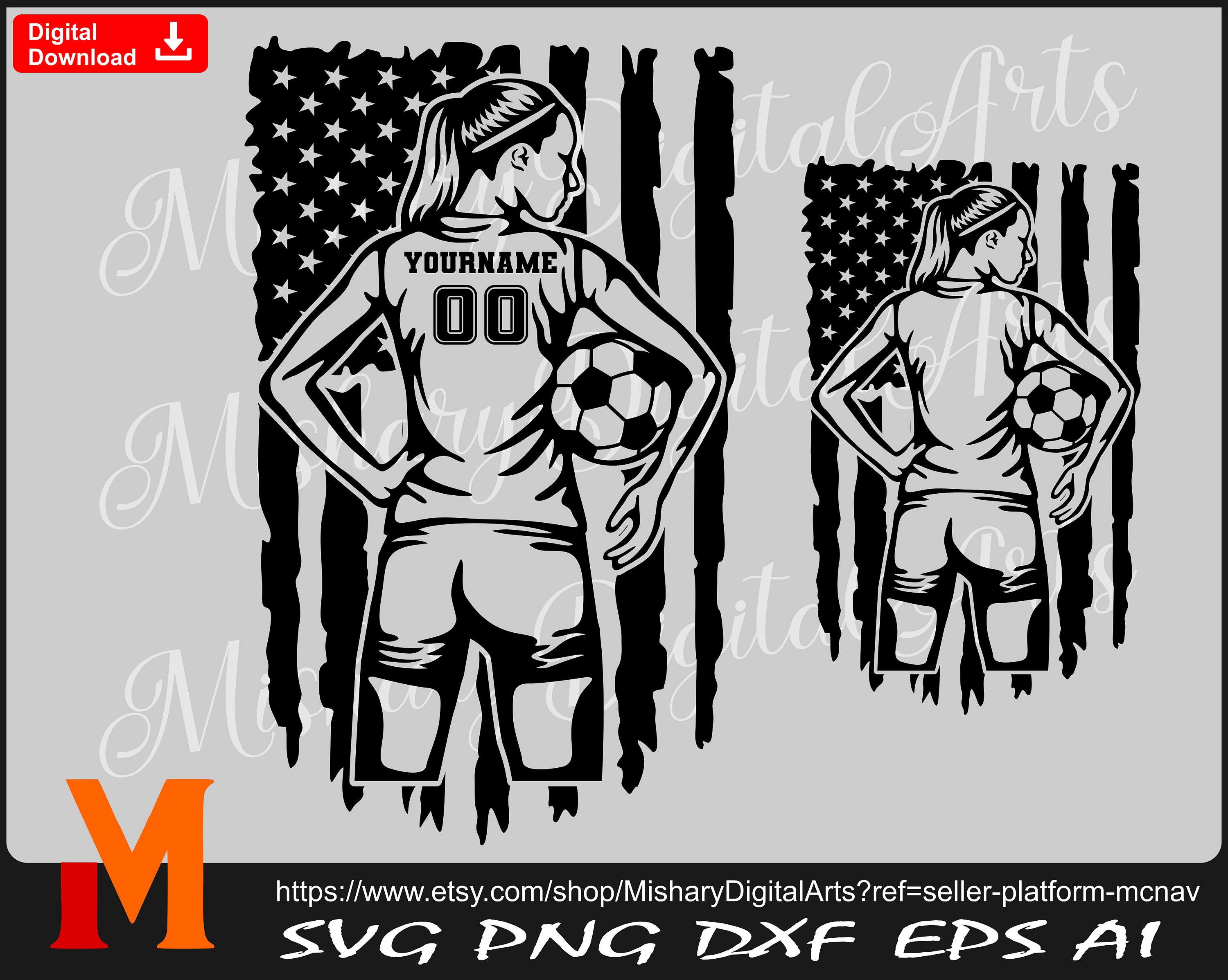 Soccer Girl Svg Patriotic Distressed Us Flag Soccer Svg Etsy