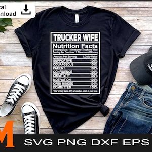 Truckers Wife Nutrition Facts, Truckers Wife svg, Nutrition Facts svg, Lovers svg - SVG Cut File, Png, Vector, Silhouette Digital Download