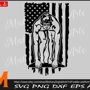 Swimming svg, Swimmer svg, Patriotic US Flag svg, Swim svg, Sports svg - Cut and Prints files Digital Downloads