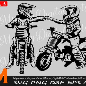 Motocross Kid Clipart, Motocross Buddy svg, Off road svg, Dirt bike svg, Motocross Svg - SVG cut file, Vector, Png, dxf Silhouette