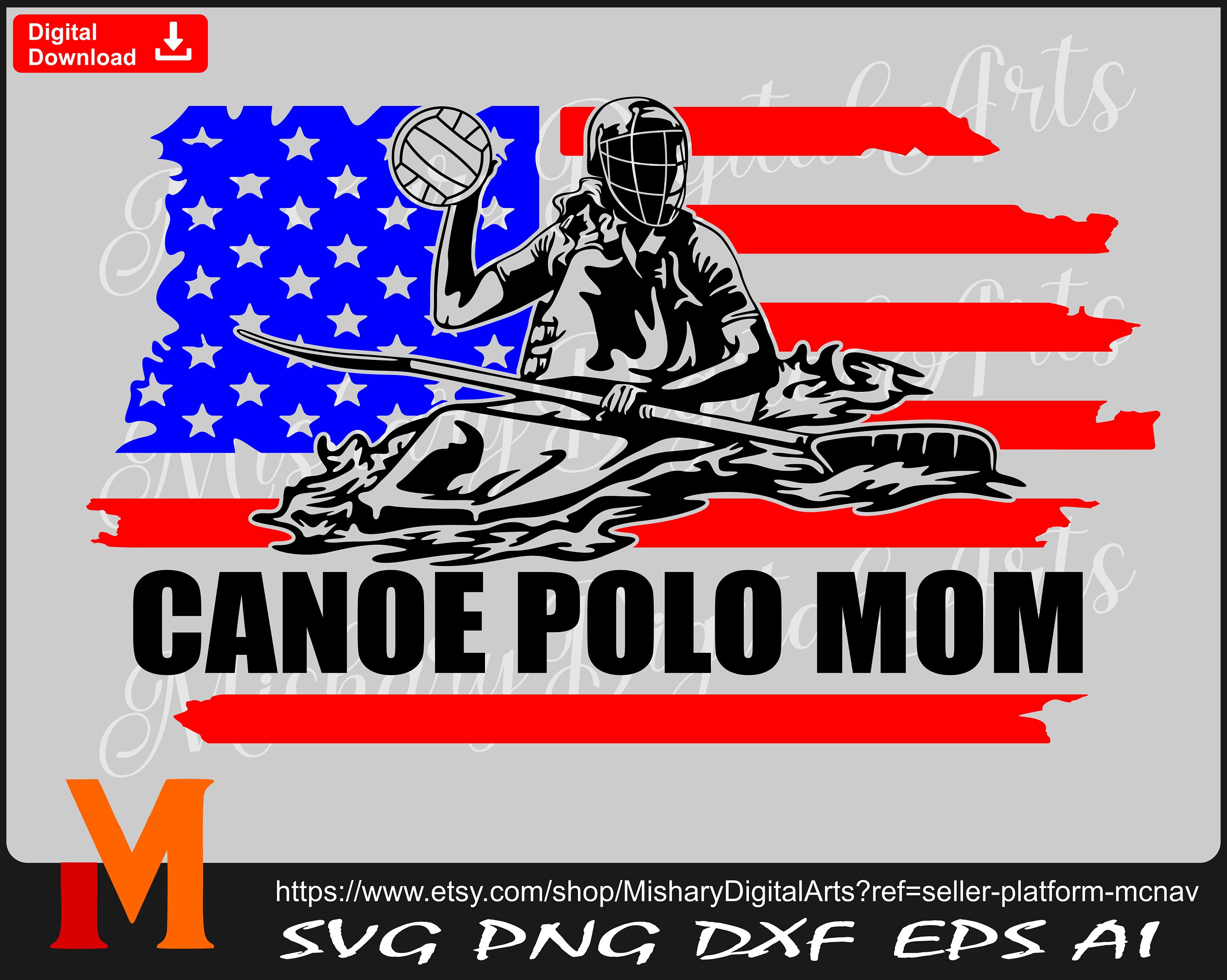 American Flag Kanu Polo Mom svg Kanu Polo svg Mom svg Kanu