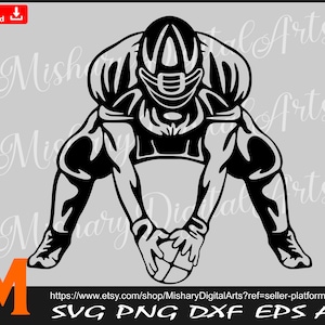 Silhouette #3, Football Player svg, American Football Svg, Lineman svg for Cricut, CNC, Laser, Vinyl Cutter, Decal Sticker, T-Shirt File.