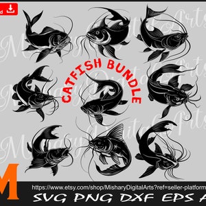 Catfish Bundle, Catfish Svg, Fish Svg - Instant Digital Downloads - Etsy