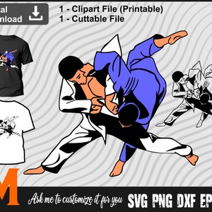 Jiu Jitsu Silhouette #3 Three, Jiu Jitsu Kids svg, Jiu Jitsu SVG, Martial Arts svg - SVG Cut File, Png, Vector, Silhouette Digital Download