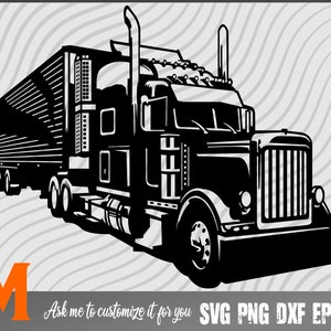 Silhouette #3, American Truck svg, 18 Wheelers svg, Trucker svg - SVG cut file, vector, png, silhouette Digital Download