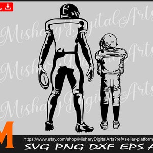 Football Father and Son Player svg, American Football Svg, Football svg for Cricut, CNC, Decal Sticker, T-Shirt File.