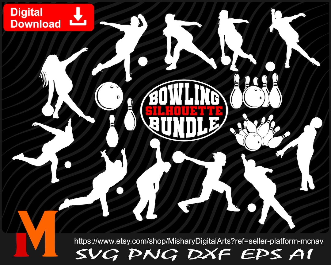 Bowling Bundle Silhouette, Bowling Bundle Svg, Bowling Svg, Bowling Cut