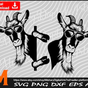 Cool Peeking Goat svg, Funny Peeking Goat svg, Farm Animal svg, Goat svg - Cut and Printable Files Digital Download