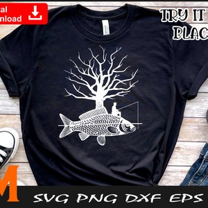 Fishing Vector, Fishing CLipart, Carp svg, Vinyl Decal Sticker, T-Shirt File.