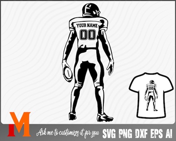 Cool Customized Name and Number Football Player Silhouette - Etsy Canada