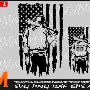 Patriotic Usa Baseball Player svg, Baseball SVG, PNG, CNC, Laser, Vinyl Cutter, Silhouette, Cricut, Decal, Sticker, T-Shirt File