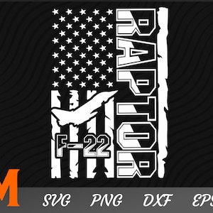F-22 Raptor Jet Fighter Patriotic Us Flag, American Flag svg, Air force svg - SVG cut file, vector, png, silhouette Digital Download
