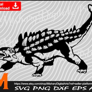 Angry Ankylosaurus svg, Armored Sinosaur svg, Prehistoric Animals, Ankylosaurus Silhouette - Cut and Printable Files Digital Download