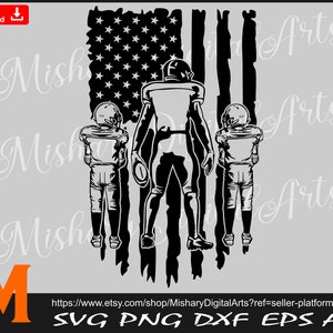 Father and Sons Football svg, Patriotic USA Flag svg, American Football Player svg, Football svg for Cricut, Decal Sticker, T-Shirt File.