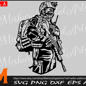 Soldier Silhouette, US Soldier svg, Soldier svg, Military svg - Cut and Printable Digital Downloads