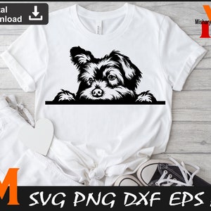 Cute Peeking Yorkshire Terrier svg, Yorkie svg, Yorkshire svg, Cute dog svg, Cricut file, Cuttable file - Instant Digital downloads